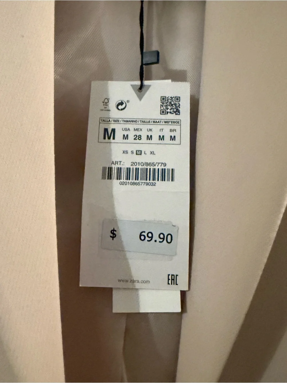 Zara Cropped Blazer in Soft Beige
